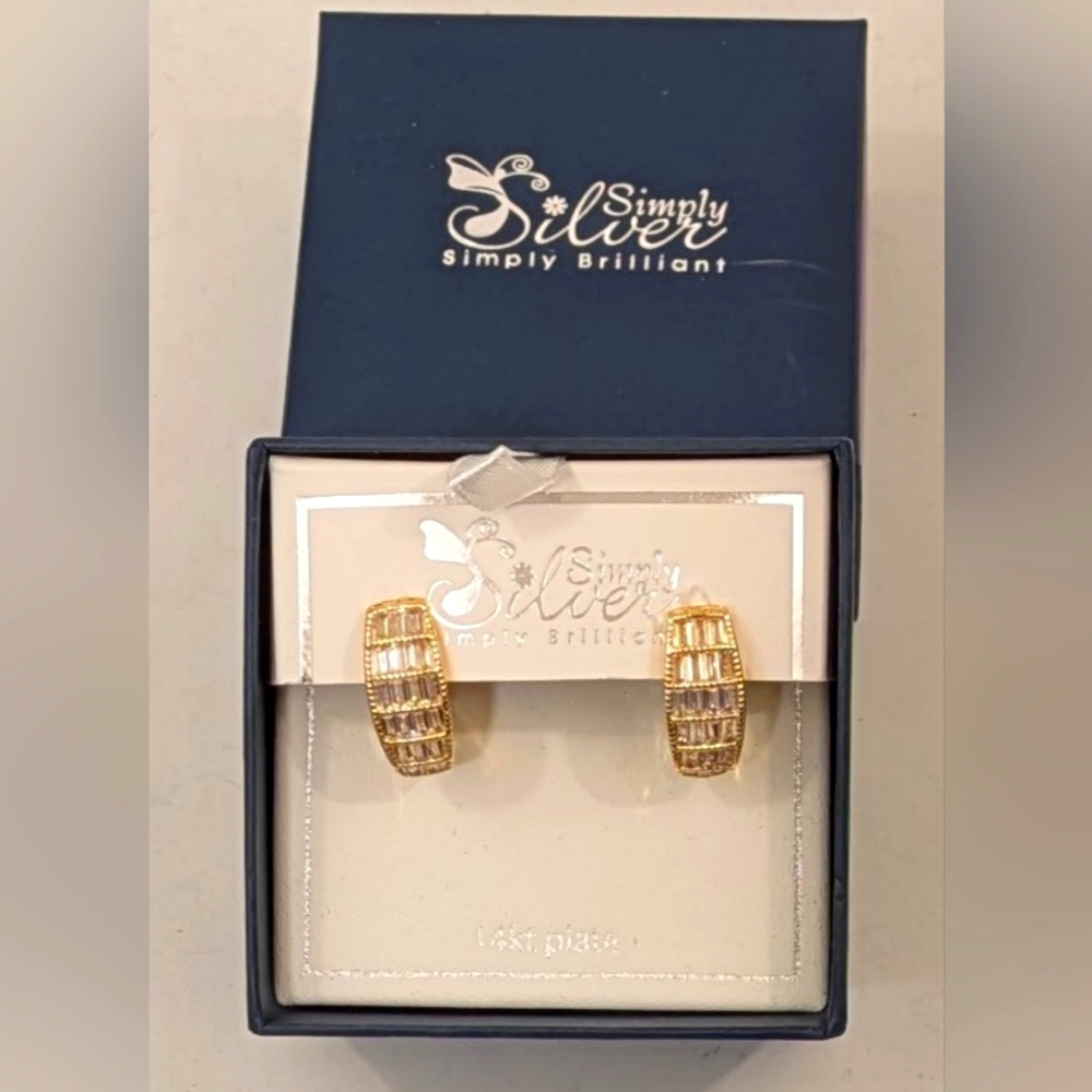 Simply Silver 14KT Gold Plated Earrings NIB